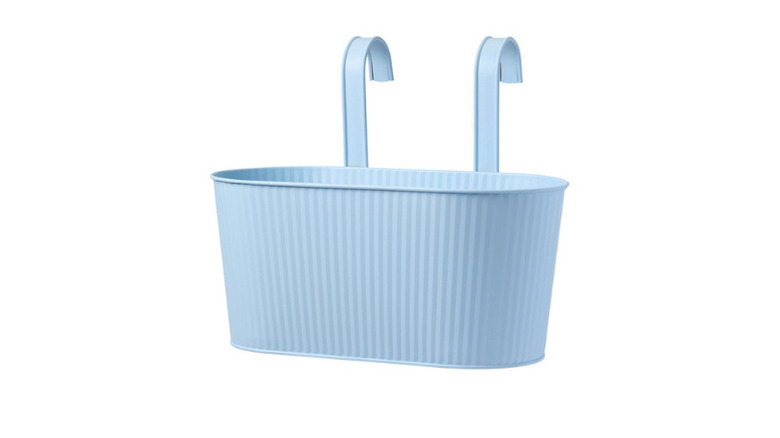 A blue trough planter from Belavi