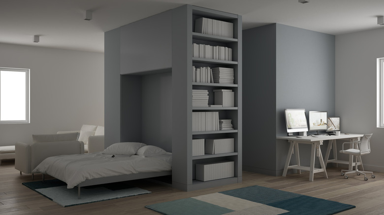 murphy bed in modern space