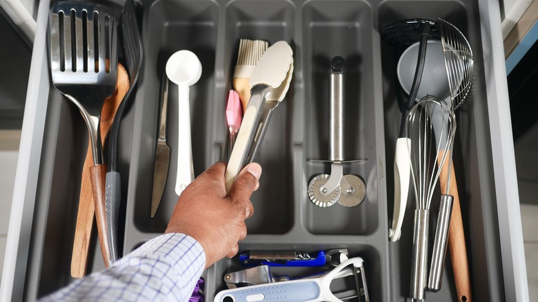 Organized utensil drawer