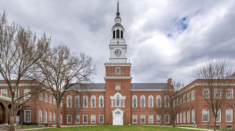 Facade of the Baker-Berry Library on the Campus of Dartmouth College in Hanover, NH