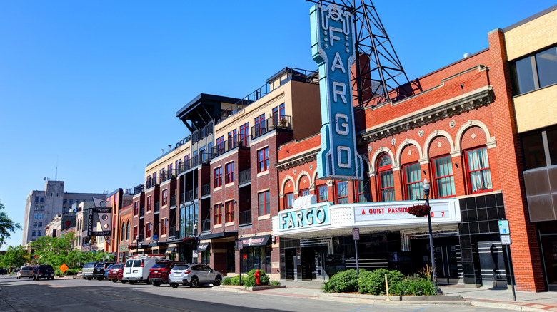 Fargo, North Dakota downtown with theater