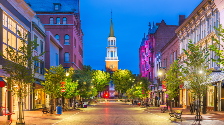 Burlington, Vermont, USA Church Street Marketplace at night