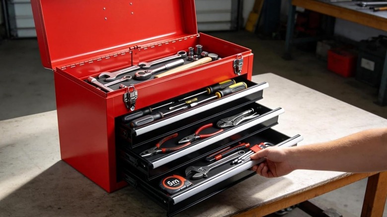 Big Red 3-Drawer Steel Tool Box