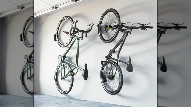 monTEK Swivel Bike Wall Mount installed on garage wall