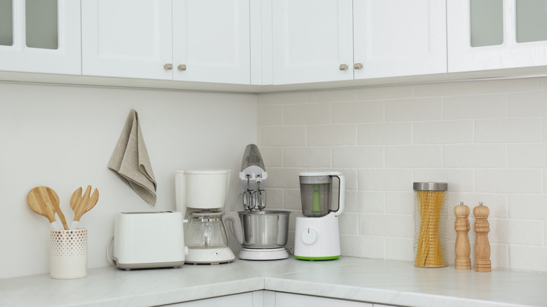 kitchen counter with appliances