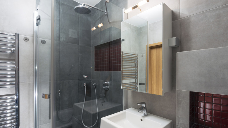 bathroom with mirror cabinet