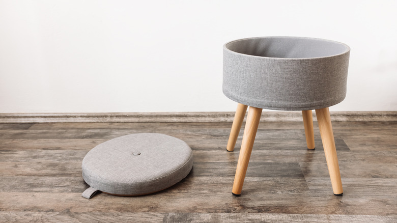 open storage ottoman stool