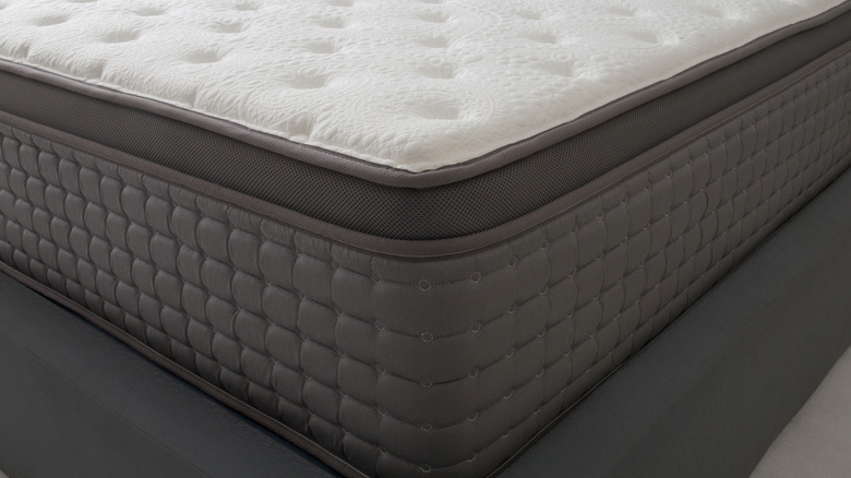 Closeup of an extra-thick mattress