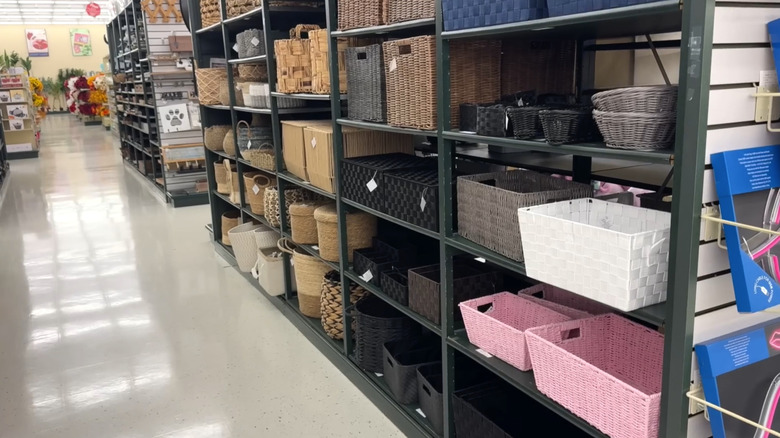 Storage basket aisle at Hobby Lobby