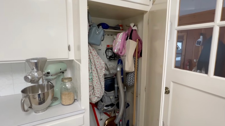 Closeup of a 1940s utility closet
