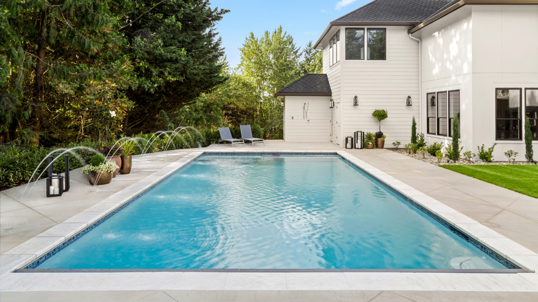 A house with an outdoor pool