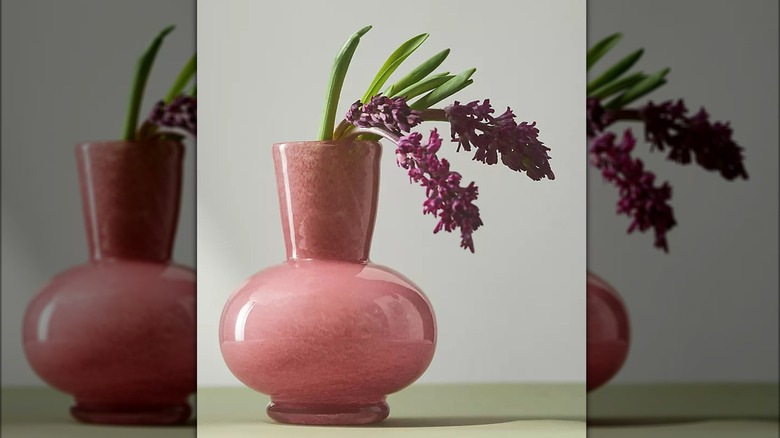 Pink Barbiecore vase with flowers 