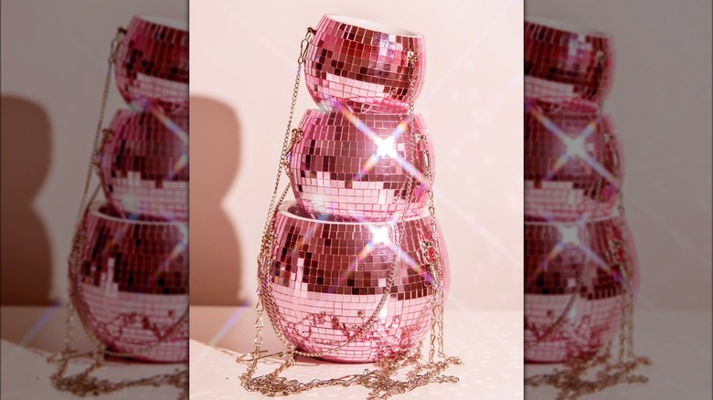 Sparkling stacked disco pink planters
