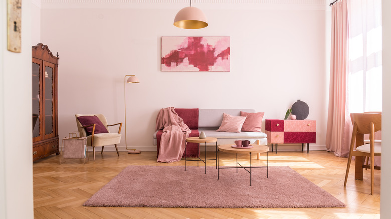 Barbiecore home with pink furniture 