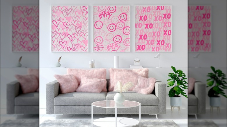 Pink wall art sets