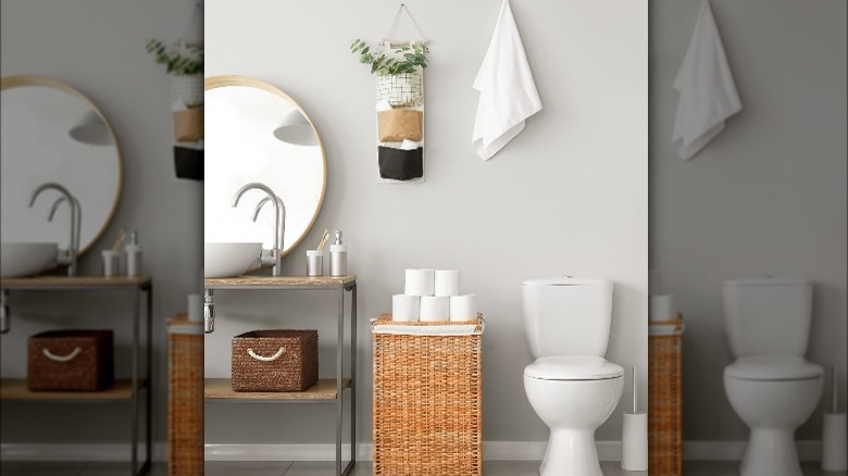 light gray bathroom