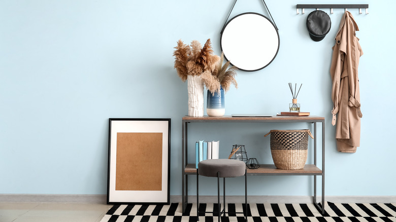 pale blue hallway