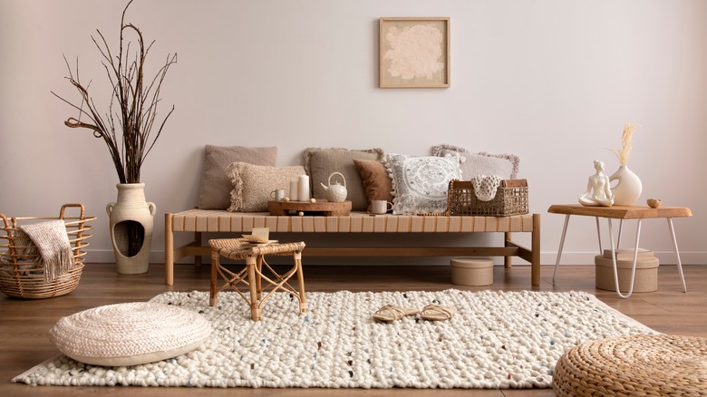 bench with pillows