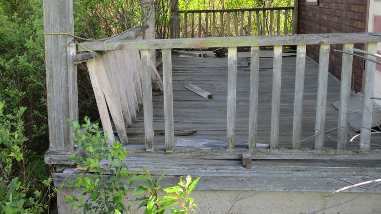 Broken porch railing