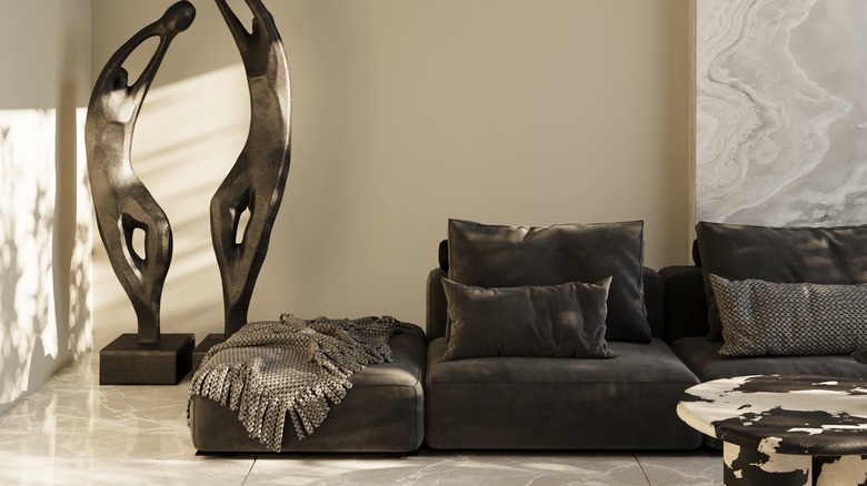 chocolate brown and khaki home design