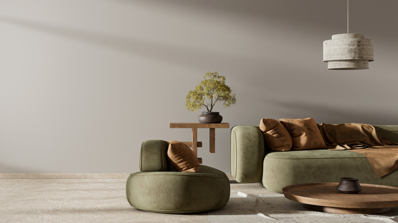 khaki green and beige minimalist home design