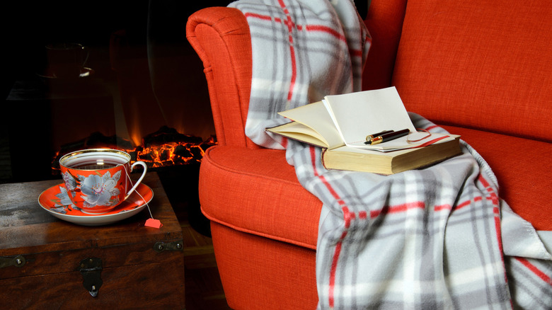 throw blanket on a chair