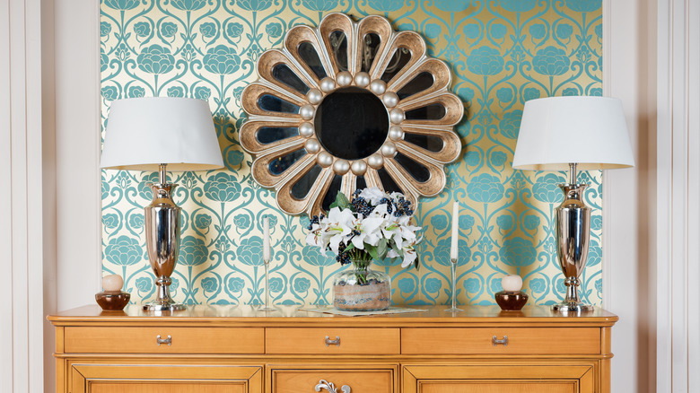 art deco lamps on dresser