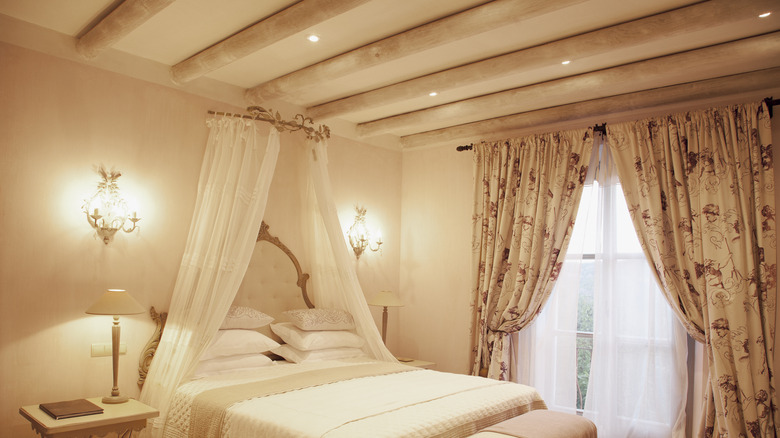 white canopy above bed