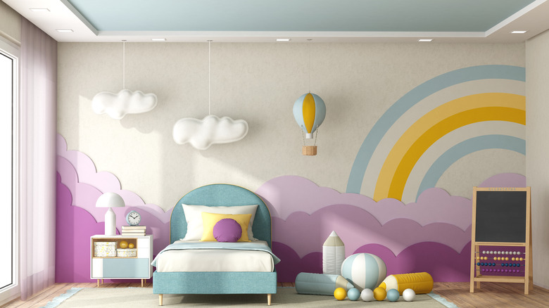 blue paint on child's bedroom