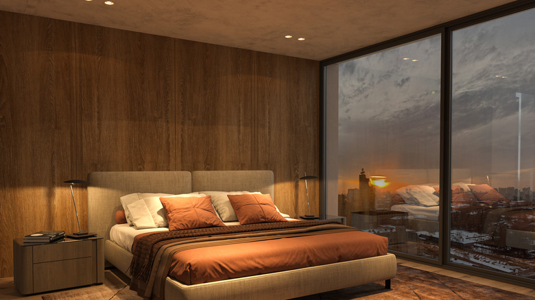 textured look on bedroom ceiling