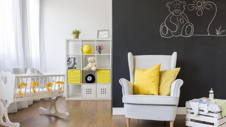 Nursery with a chalkboard wall
