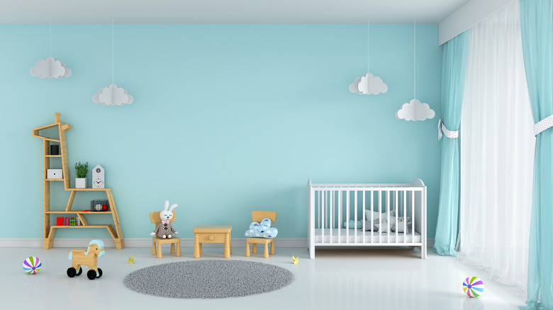 Nursery with creative shelves