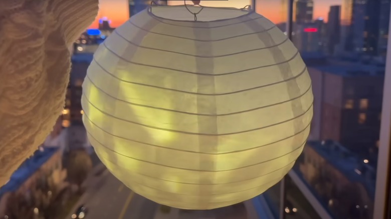lighted paper lantern