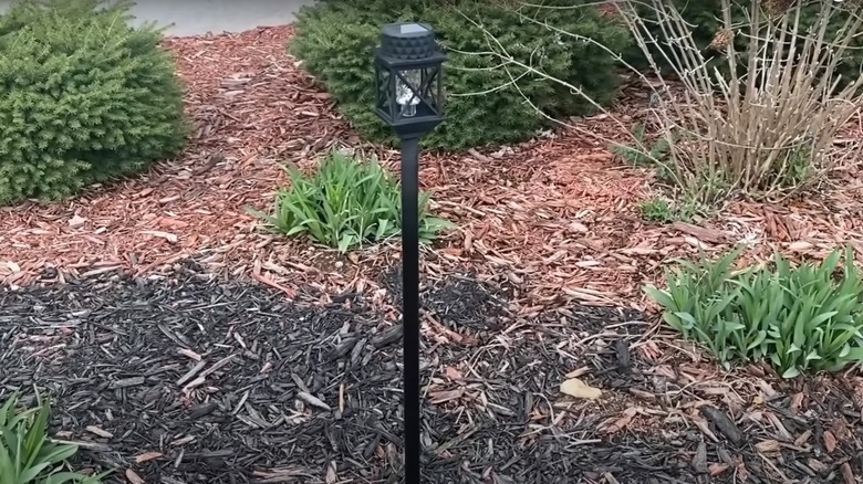 solar light on post