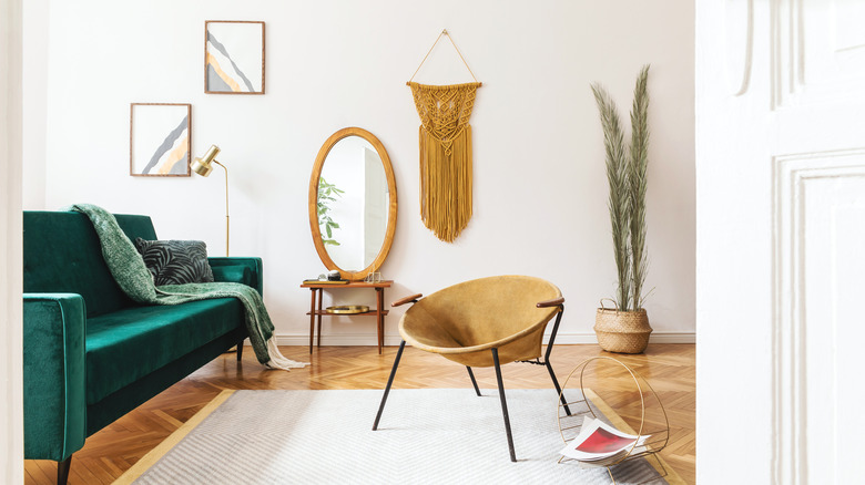 oval framed mirror