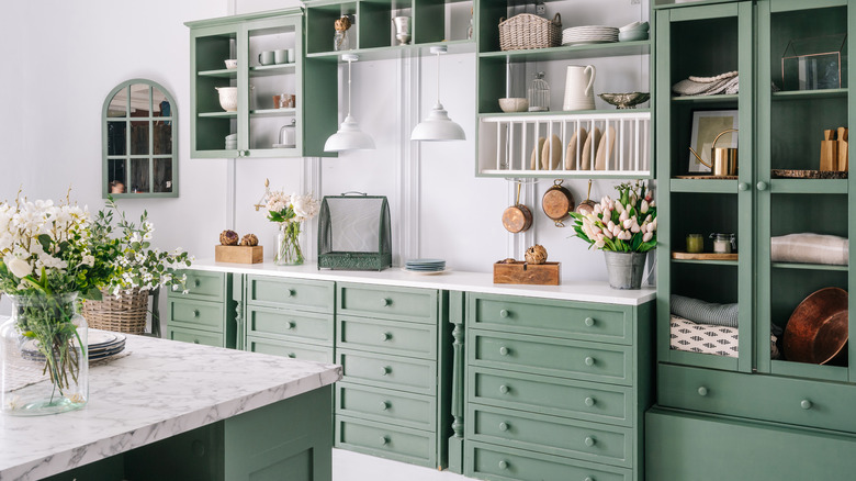 kitchen with mirror