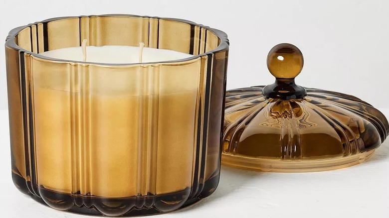 Textured glass candle