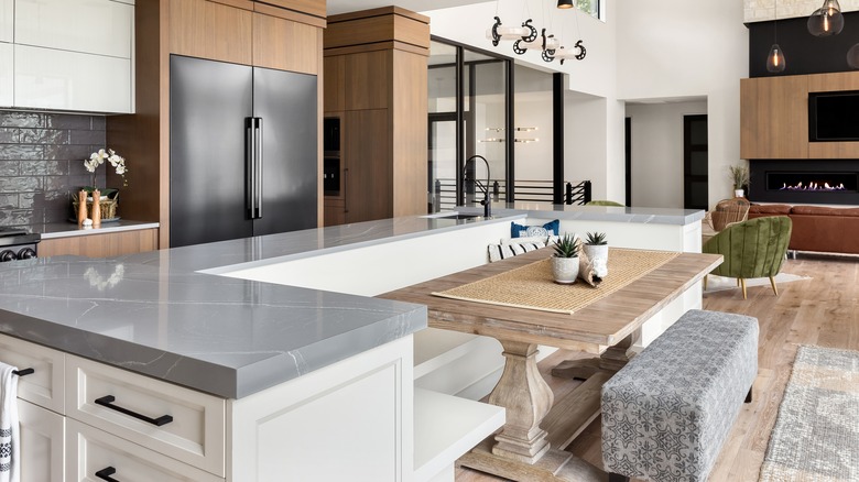 dining table inside kitchen island