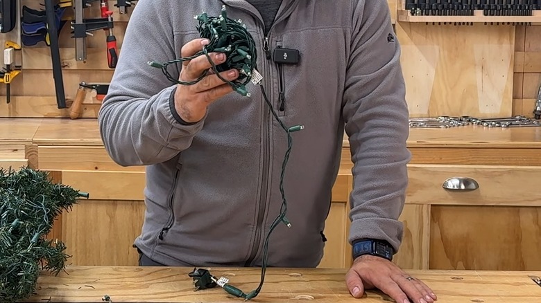 Hand holding commercial grade LED lights