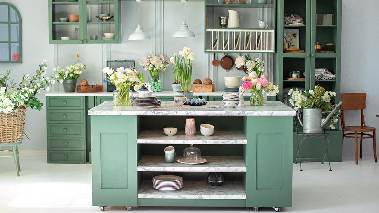 Green accented kitchen