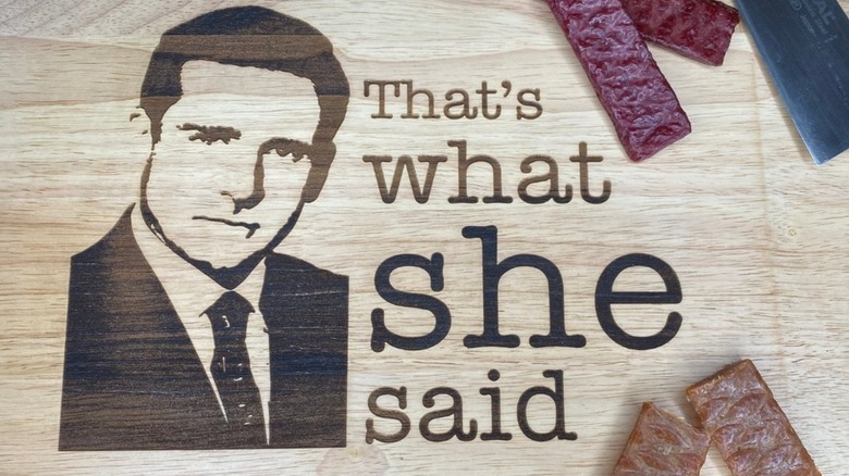 That's what she said cutting board with Michael's photo