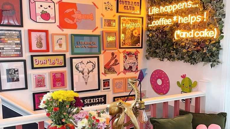 Gallery wall of funny prints and images