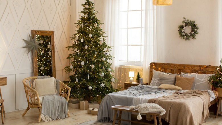 Cozy Christmas bedroom