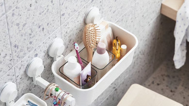 IKEA TISKEN basket with suction cup