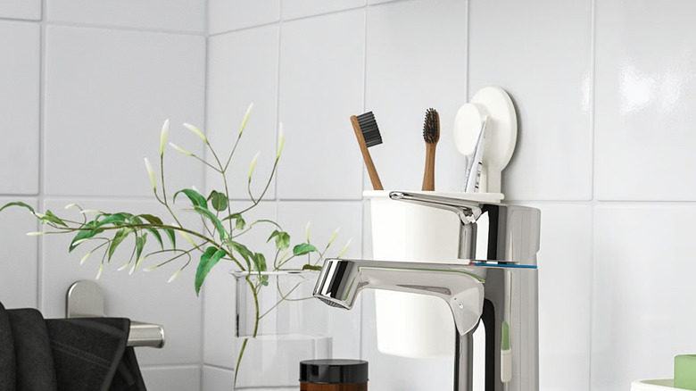 IKEA TISKEN toothbrush holder with suction cup