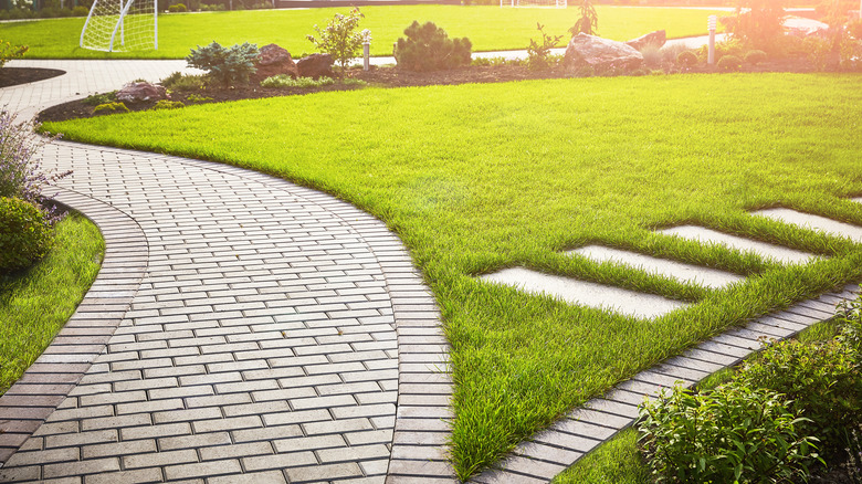 tile walkway path in garden