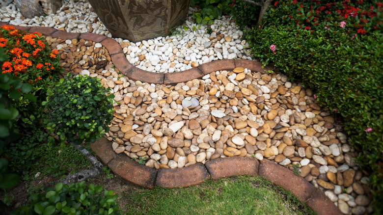 pebble path in garden