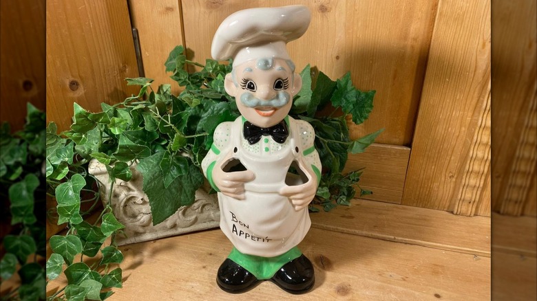 Vintage ceramic chef utensil holder.