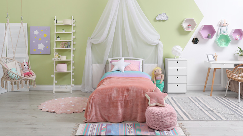 light green child's bedroom