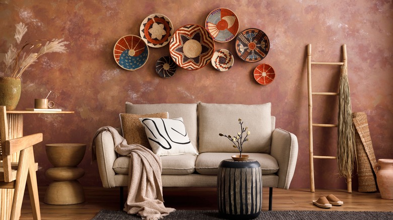 Brown wall in living space